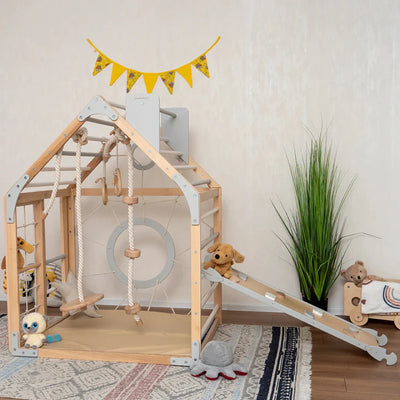 Scandinavian Wooden Climbing Playhouse - TINNITOTS