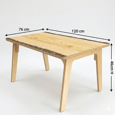 Rectangle Table Timber Look - Kids Toys Warehouse