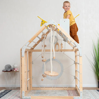 Scandinavian Wooden Climbing Playhouse - TINNITOTS