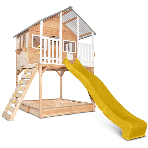 Lifespan Kids Winchester Cubby House with Elevation Kit & 3.0m Yellow Slide