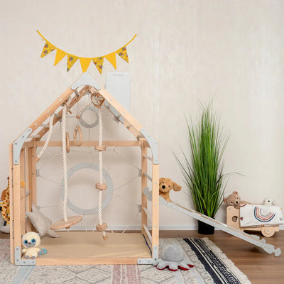 Scandinavian Wooden Climbing Playhouse - TINNITOTS