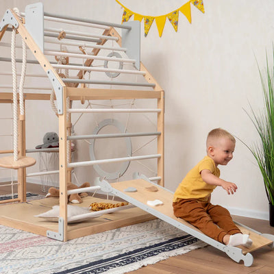 Scandinavian Wooden Climbing Playhouse - TINNITOTS