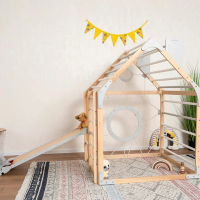 Scandinavian Wooden Climbing Playhouse - TINNITOTS