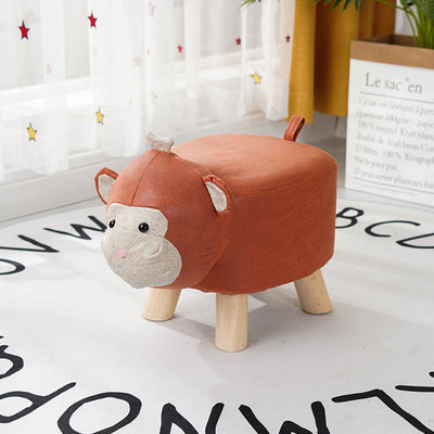 Soga Kids Animal Stool - Monkey Character Orange