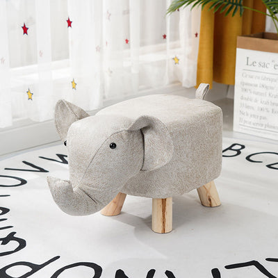 Soga 2x Kids Animal Stool - Elephant Character Beige