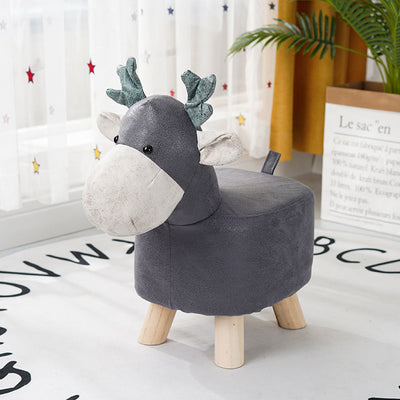 Soga Kids Animal Stool - Deer Character Grey
