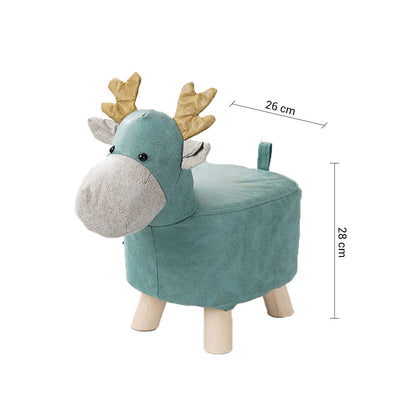 Soga 2x Kids Animal Stool - Deer Character Green