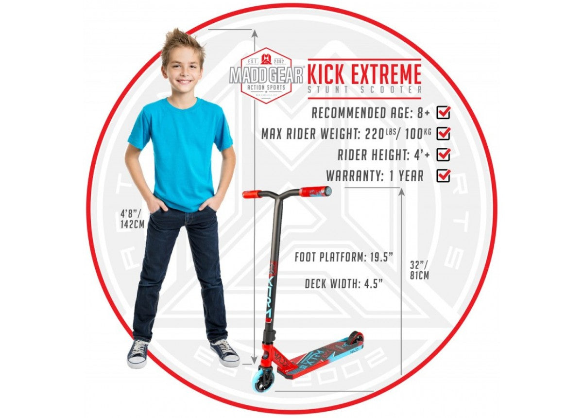Madd Gear MGP Kick Extreme Scooter - Red/Blue
