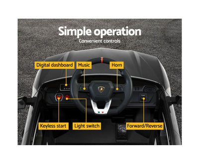 Rigo Kids Ride On Car Licensed Lamborghini 12V Electric URUS Remote Control Black