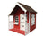 Rovo Kids Cottage Style Wooden Outdoor Cubby House - Red/Brown