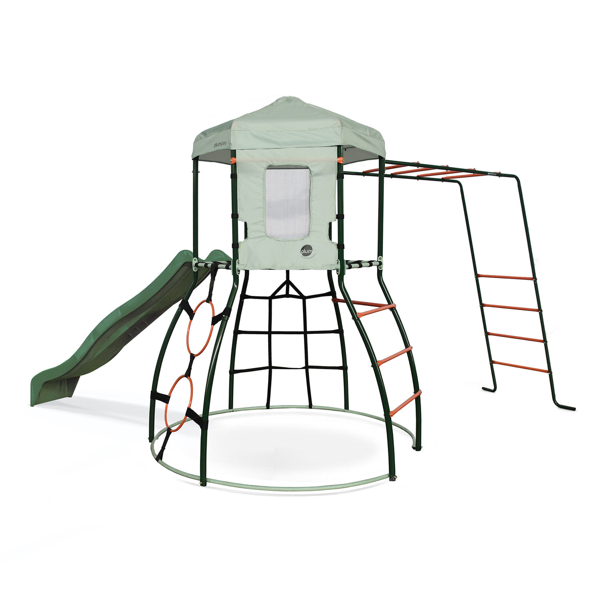 Plum®  Metal Outdoor Climbing Dome frame for Kids with Slide & Monkey Bars