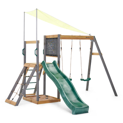 Plum® Siamang Wooden Outdoor Playset – Swing, Slide & Climbing Frame for Backyard Fun