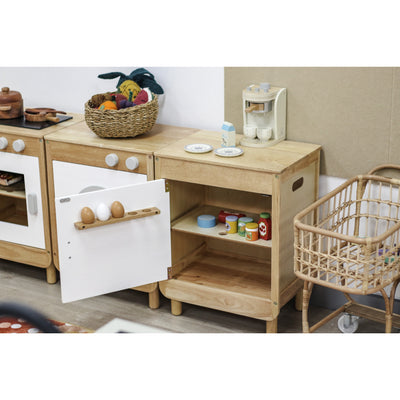 White Wooden Playhouse Kitchen Set (4-Piece Natural Collection) - Kids Toys Warehouse