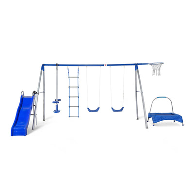 Plum® 8 Station Multiplay Swings Set with Bounce and Slide