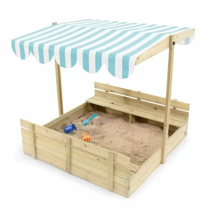 Plum® Wooden Sandpit with Canopy - Natural