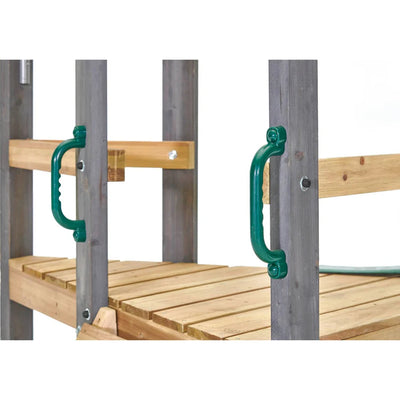 Plum® Barbary Wooden Climbing Frame with Height adjustable seats and shade