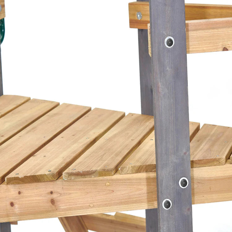 Plum® Barbary Wooden Climbing Frame with Height adjustable seats and shade