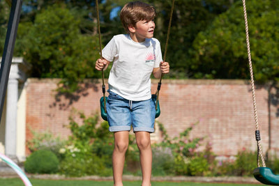 Plum® Barbary Wooden Climbing Frame with Height adjustable seats and shade