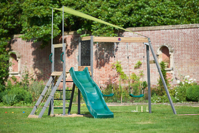 Plum® Siamang Wooden Outdoor Playset – Swing, Slide & Climbing Frame for Backyard Fun