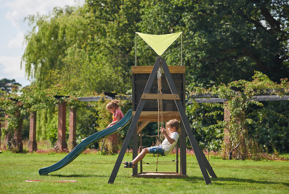 Plum® Siamang Wooden Outdoor Playset – Swing, Slide & Climbing Frame for Backyard Fun