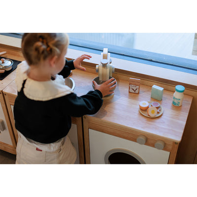 White Wooden Playhouse Kitchen Set (4-Piece Natural Collection) - Kids Toys Warehouse