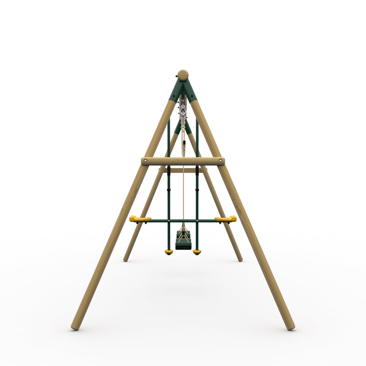 Plum Colobus Wooden Triple Swing Set with Glider