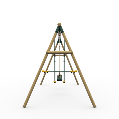 Plum Colobus Wooden Triple Swing Set with Glider