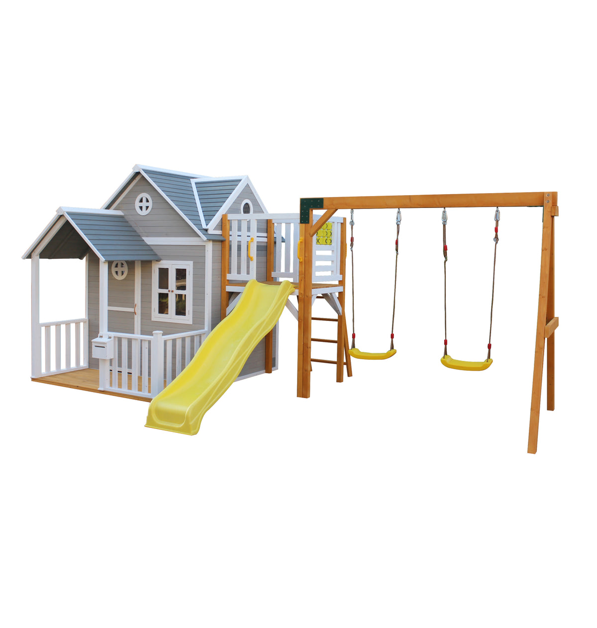 Jolly Shack Cubby with Swing Set by Kidzshack