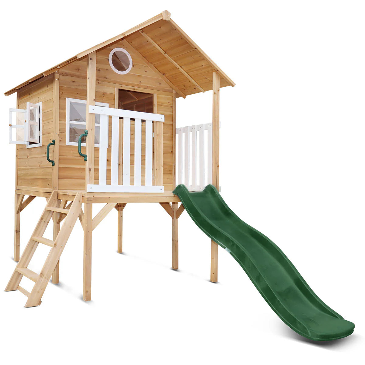 Lifespan Kids Archie Cubby House (Elevated) with 1.8m Slide (Green)
