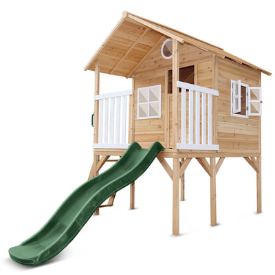 Lifespan Kids Archie Cubby House (Elevated) with 1.8m Slide (Green)