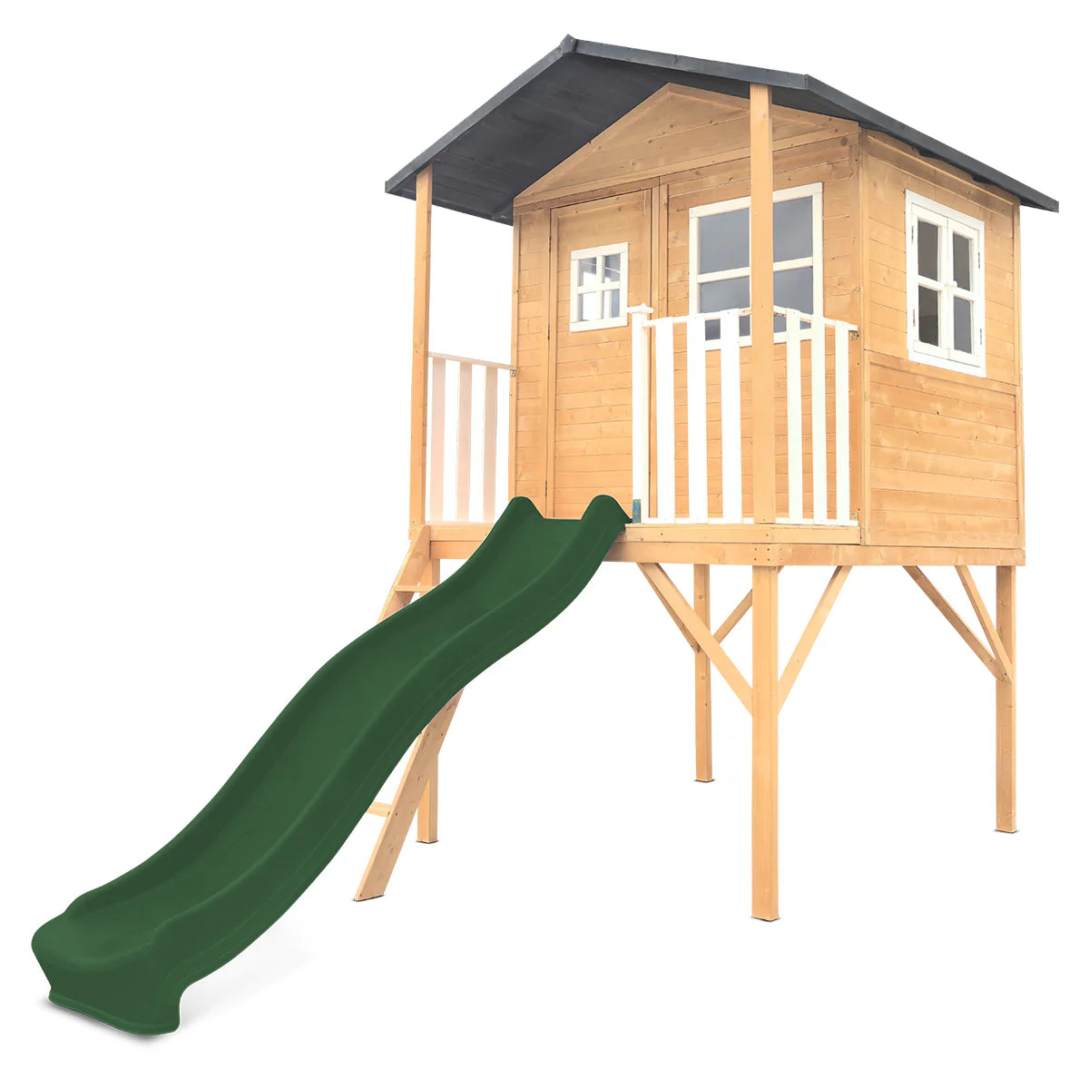 Lifespan Kids Burleigh Cubby House with 2.2m Slide (Green)