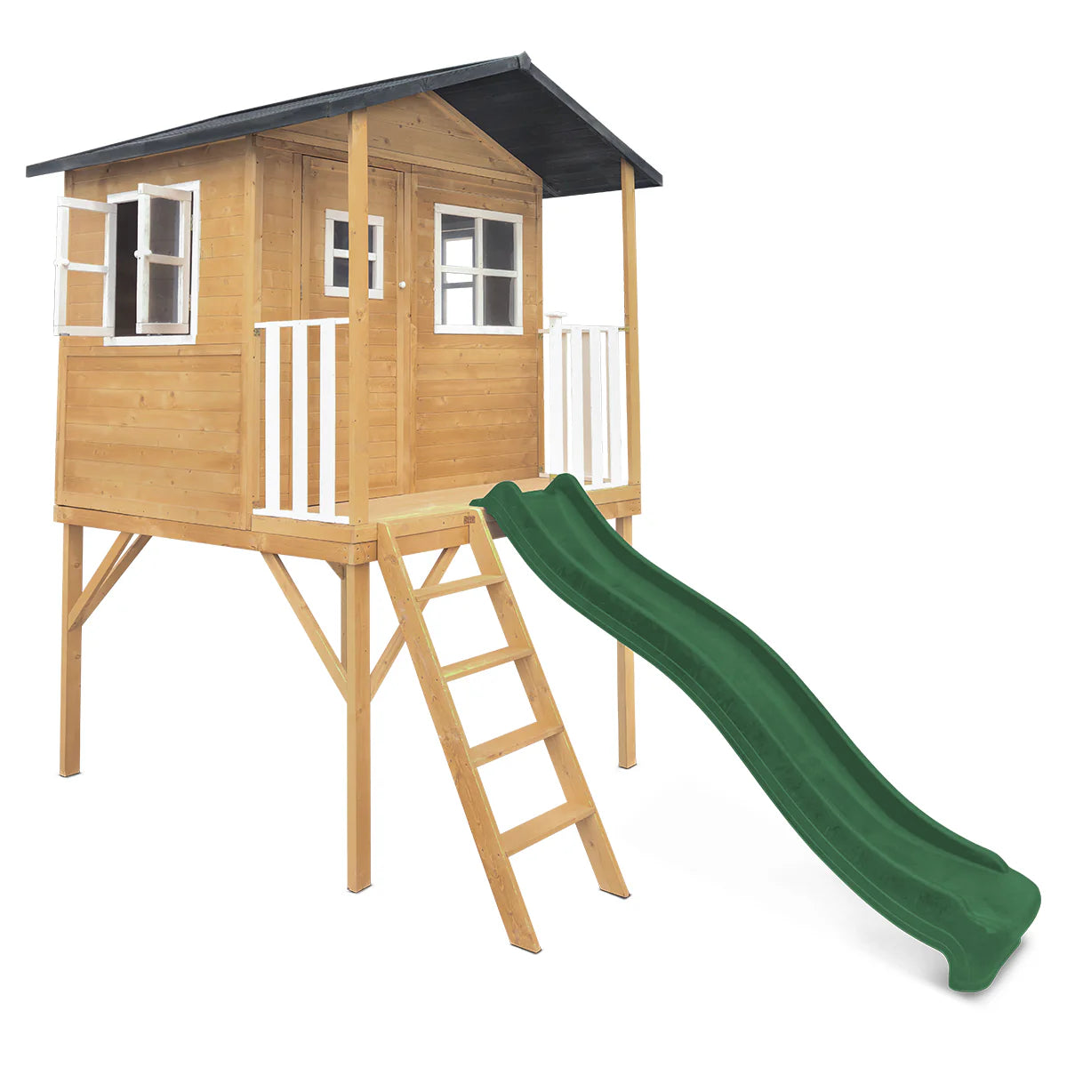 Lifespan Kids Burleigh Cubby House with 2.2m Slide (Green)