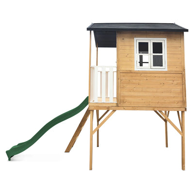 Lifespan Kids Burleigh Cubby House with 2.2m Slide (Green)