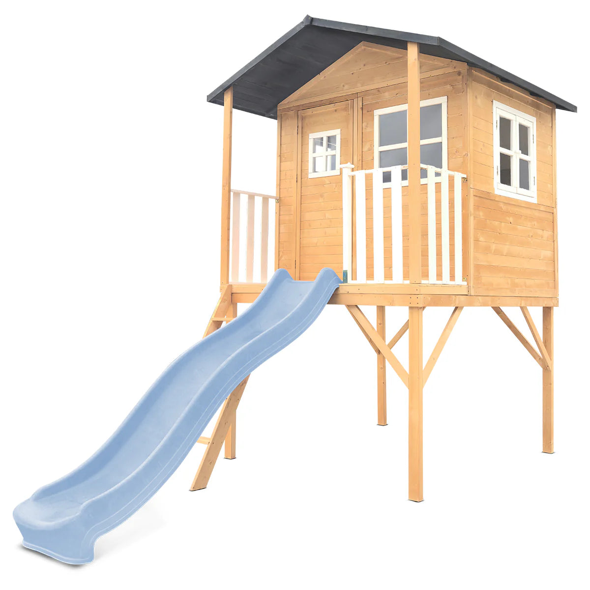 Lifespan Kids Burleigh Cubby House with 2.2m Slide (Pastel Blue)