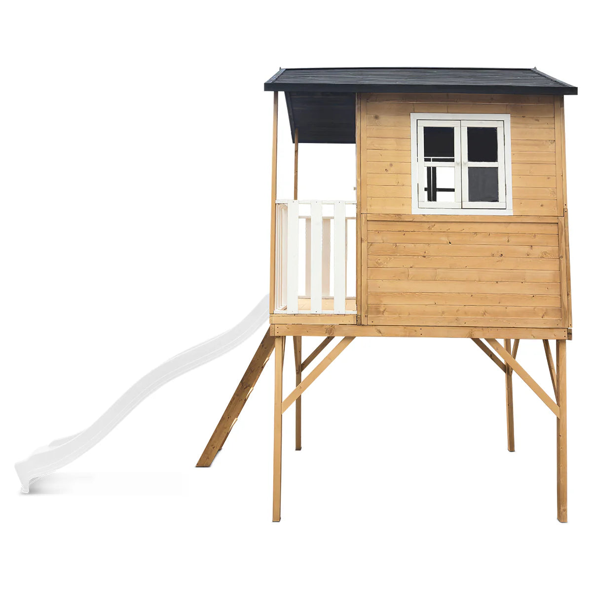 Lifespan Kids Burleigh Cubby House with 2.2m Slide (White)
