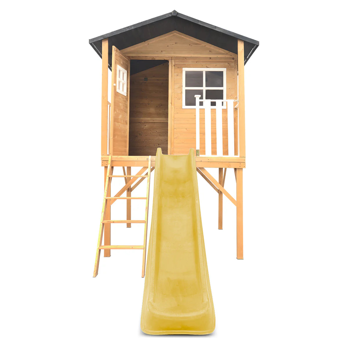 Lifespan Kids Burleigh Cubby House with 2.2m Slide (Yellow)