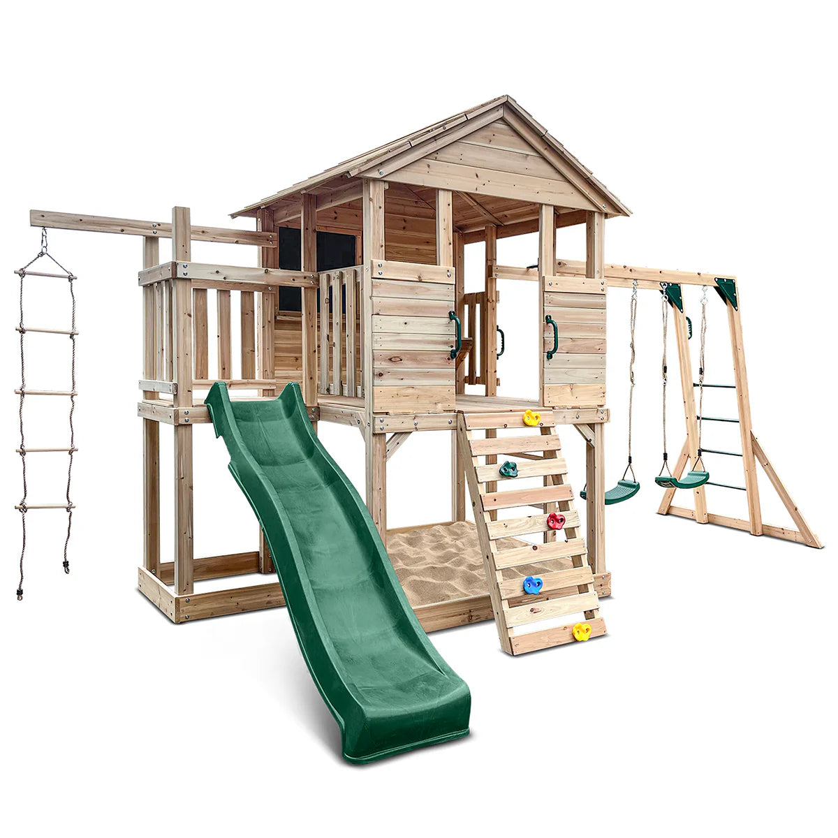 Lifespan Kids Kingston Cubby House with 2.2m Slide (Green)
