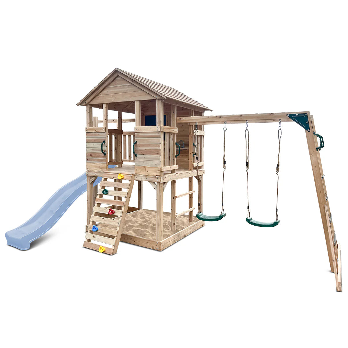 Lifespan Kids Kingston Cubby House with 2.2m Slide (Pastel Blue)