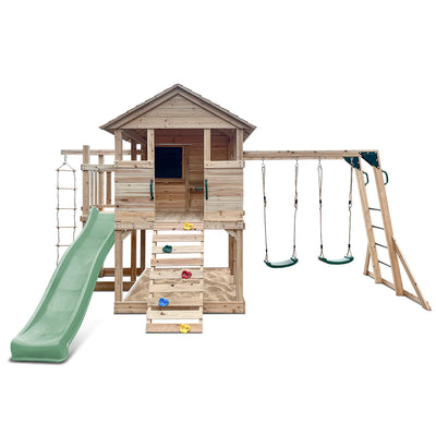 Lifespan Kids Kingston Cubby House with 2.2m Slide (Pastel Green)