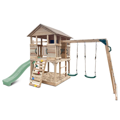 Lifespan Kids Kingston Cubby House with 2.2m Slide (Pastel Green)
