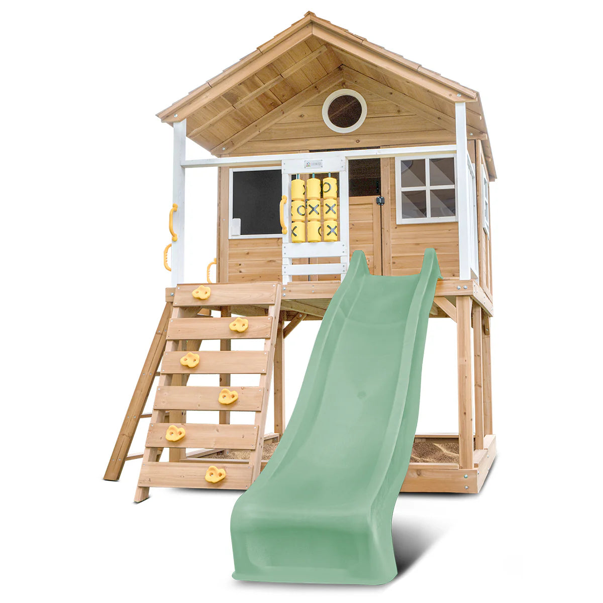 Lifespan Kids Warrigal Cubby House with 2.2m Slide (Pastel Green)