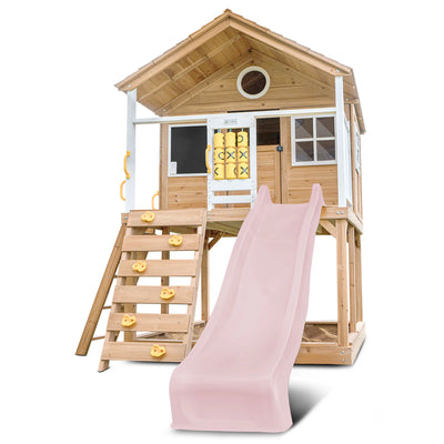 Lifespan Kids Warrigal Cubby House with 2.2m Slide (Pastel Pink)