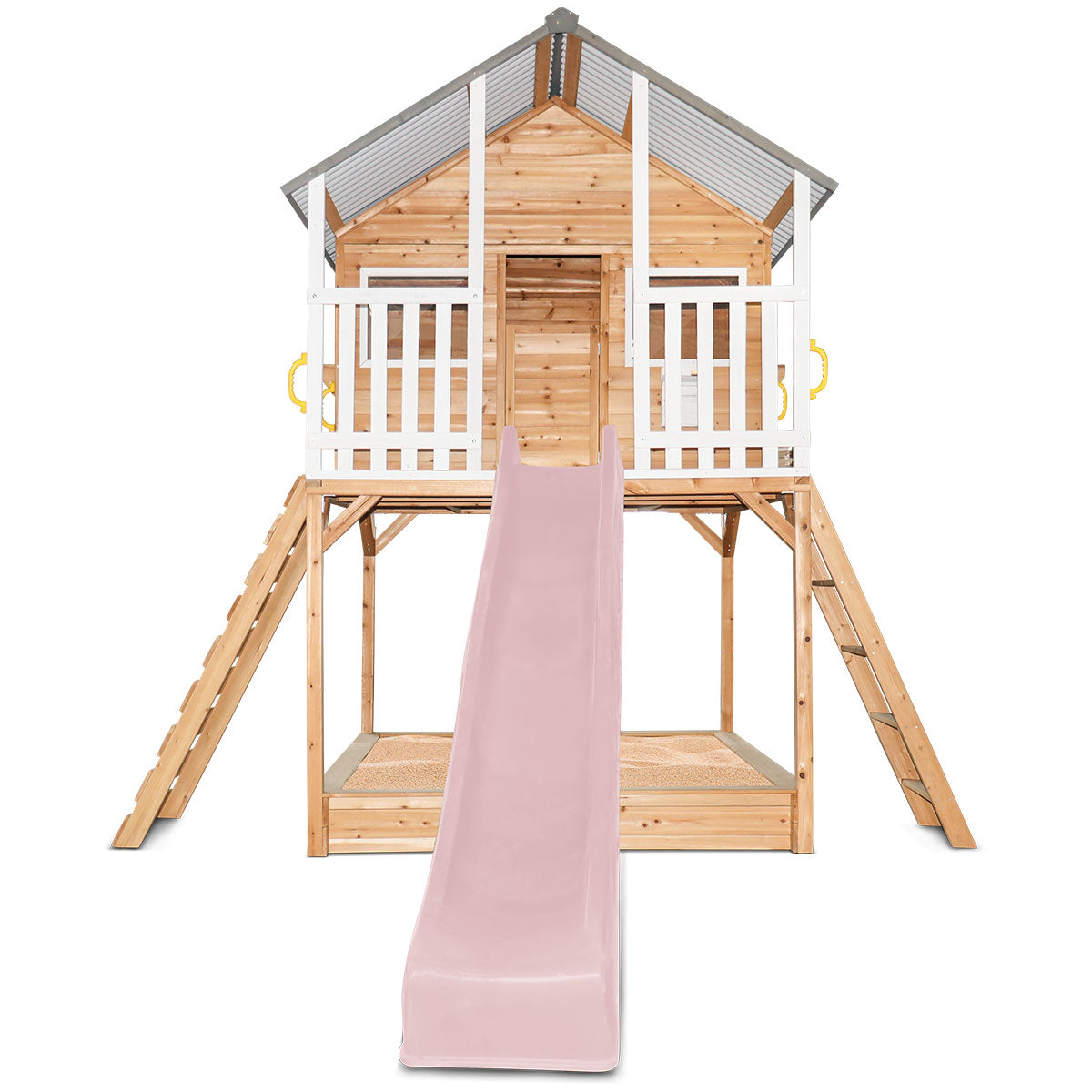 Lifespan Kids Winchester Cubby House (Elevated 1.2m) with 2.2m Slide (Pastel Pink)