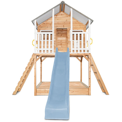 Lifespan Kids Winchester Cubby House (Elevated 1.45m) with 3.0m Slide (Pastel Blue)