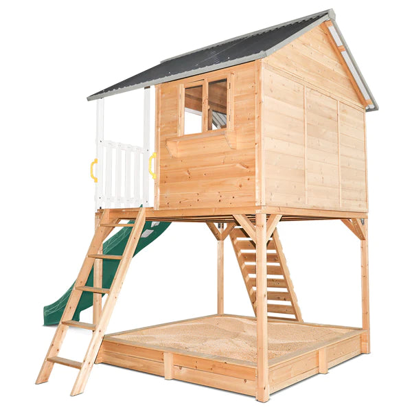 Lifespan Kids Winchester Cubby House with Elevation Kit & 3.0m Green Slide