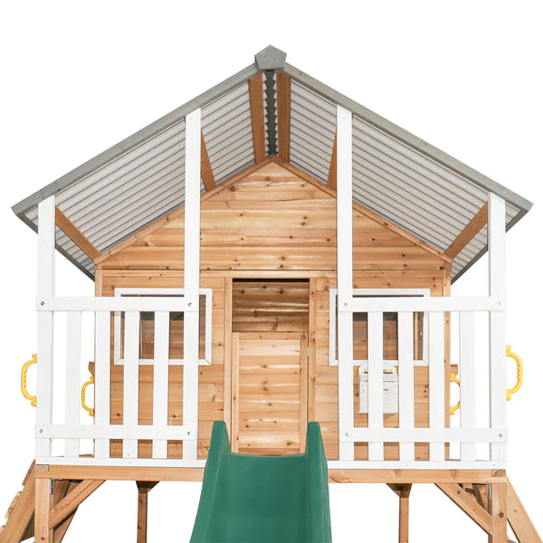 Lifespan Kids Winchester Cubby House with Elevation Kit & 3.0m Green Slide