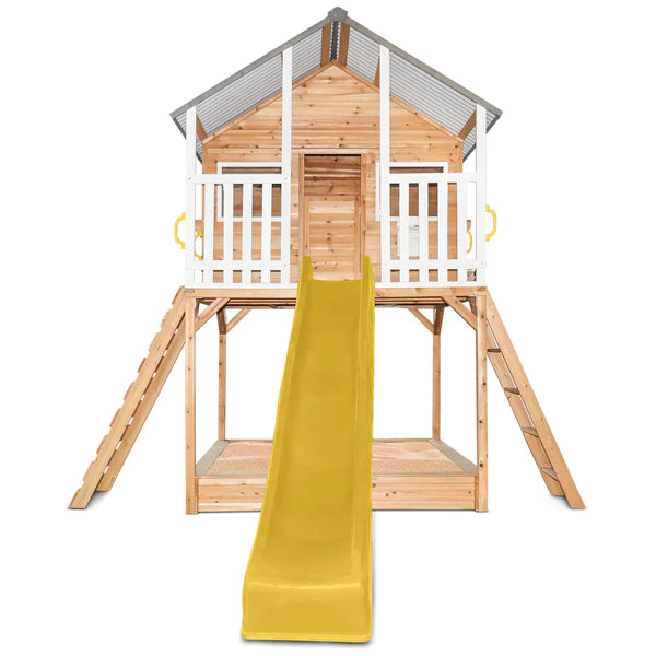 Lifespan Kids Winchester Cubby House with Elevation Kit & 3.0m Yellow Slide