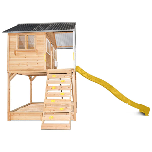 Lifespan Kids Winchester Cubby House with Elevation Kit & 3.0m Yellow Slide