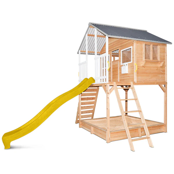 Lifespan Kids Winchester Cubby House with Elevation Kit & 3.0m Yellow Slide