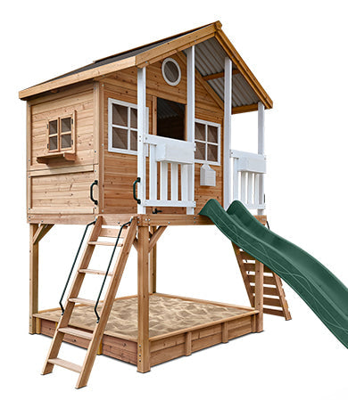 Lifespan Kids Winchester Cubby House (Elevated 1.45m) with 3.0m Slide (Pastel Pink)